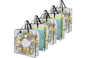 VENO 5 Pack Oversize Underbed Storage Box,Heavy Duty Foldale Bike Storage Bag, Moving Bags for Clothes,Duvet and Wreath Decor Garland Organizer(5 Pack)