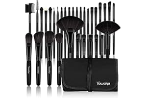 DAXSTAR Make Up Pinsel Set Professionelles 32 pcs, Kosmetikpinsel Foundation Gesicht, Augen, Lippen pinsel Lidschatten Brush with schwarze Nylon tasche (32er in Black)