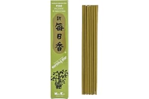 Nippon Kodo Kadzidełka Morning Star sosna, kadzidełka w stylu japońskim z 50 batonami, w zestawie uchwyt na kadzidełka