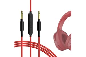 GEEKRIA QuickFit Audiokabel mit Mikrofon, kompatibel mit Skullcandy Hesh Evo, Crusher Evo, Crusher Wireless, Kassette, Kabel, 3,5 mm AUX-Ersatzkabel mit Inline-Mikrofon (1,7 m)