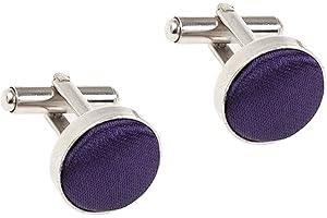 THE TIE COMPANY Plain Satin Solid Colour Classic Silver Metal Cufflinks