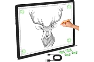 Phylosal Magnetic A4 Light Pad, Super Bright Light Box with Side Button, Diamond Art Light Board, Lightbox for Tracing and Drawing, USB Power Artcraft Light Table for Sketching, Weeding Vinyl (Black)