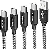 Câble USB C [0.5M 1M 2M 3M,Lot de 4] Chargeur Type C Cable 3A Charge Rapide Cordon Solides Nylon Tressé pour Samsung Galaxy S