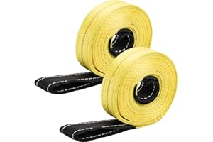 TOPZEA 2 Pack Webbing Lifting Sling Strap 6M x 5CM Durable Nylon Lift Sling Straps Flat Eyes, for Vehicle, Constructions, Steel, Trailer, Max Breaking Strength 3333lbs
