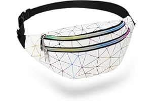 MOCOCITO Marsupio Sportivo Uomo Donna Grande con 4 Zip Tasche Cintura Regolabile e Fibbia a Sgancio Rapido, Waist Bag in Nylon Impermeabile per Ciclismo Running Escursionismo Campeggio Concerti