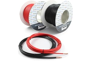 AUTOWIRING 70 AMP Rated 10mm² 8 AWG Single Core Stranded Copper Cable RED BLACK 12v 24v Thin Wall Wire (5M 10M 20M 30M) (Red, 5M Coil)