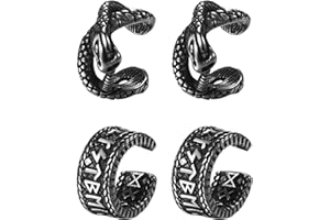 JewelryWe Wikinger Ohrringe Herren Axt Edelstahl Creolen Ohrstecker Mjölnir Ohrhänger mit Vintage Keltischen Knoten Wolf Amulett Wikinger Axt Anhänger Hängende Ohrringe für Mann Freund Silber