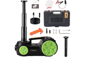 ROGTZ Upgraded Car Hydraulic Jack 5 Ton Electric Car Jack Stand with Integrated Tire Pump Car Lift Floor Jack Kit for Sedans SUV Tire Change and Road Emergencies