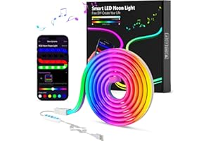 MeRGBW-Home Neon LED Striscia 1 Metro,RGB Striscia LED Controllo Intelligente dell'App, DIY, Sync Musica, Cambiamento di Colore con Controllo Vocale, Luci LED Camera da Letto, Bar, Festa
