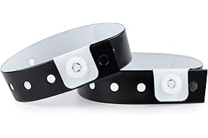 IBOO Set mit 100 Kunststoff-/Vinylarmbändern für Veranstaltungen, individuell anpassbar und wasserdicht (schwarz)