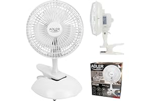 ADLER EUROPE Adler AD 7317 Ventilador de Sobremesa, Pinza y Base, Diámetro 15 cm, Potencia máx. 30 W
