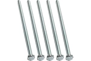 AERZETIX - C47298 - Lot de 5 pièce - Boulons M5x100 - à tête Hexagonale - Ø5x100mm - DIN 933 - Classe 8.8 - en Acier Zingué - Bricolage - Outillage d'assemblage/Quincaillerie