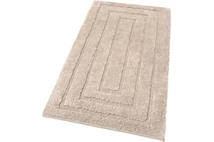emmevi Tappeto Bagno Puro Cotone Elegante Morbido Scendiletto Antiscivolo Lavabile 50x80 Cm Tortora