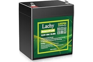 Lachy Batterie au lithium LiFePO4 12 V 6 Ah 2000+ sans entretien rechargeable avec BMS intégré pour Power Wheel, scooter pour enfants, sondeur, tondeuse à gazon, éclairage et plus encore