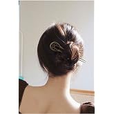 Oymalı Boho Tarz Metal Topuz Tokası 16cm - Antik Vintage Model &Ccedil;ubuk Sa&ccedil; Topuz &Ccedil;ubuğu