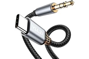YLLZI Cavo da AUX a USB C, USB C a jack da 3,5 mm per iPhone 17 16 15 Serie, Aux Type C a 3.5mm per Galaxy S25 S24 S23 S22 S21/ Note 20 10, per autoradio, cuffie, Home/Car Stereo ecc