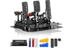 SIMSONN Plus X Sim Racing Pedals PC Racing Simulator Lastzelle HE Hydraulikpedale Unterstützung für haptische Pedale Reactor (Schwarz-P3-H3-Platte)