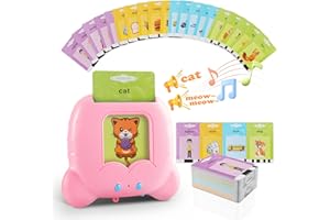 TOKIDARING Talking Flash Cards Early Educational Learning Toys for 3 4 5 6 Year Old Boys 112 Cards 224 Words Electronic Interactive Preschool Reading Spelling Games for Toddlers Birthday Easter Gifts for Kids