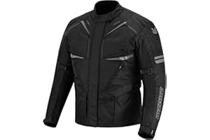 MZONE Chaqueta Moto Hombre 4 Estaciones OutletMotard Impermeable Transpirable con Protecciones Includias, Homolgoación CE y Forro Extraíble