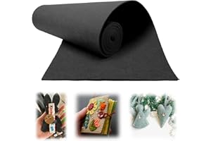Mbsomnus Filz Meterware 30 cm×300 cm×3 mm Filzrolle Schwarz Filzstoff Meterware Filzmatte Polyester Filzmatten zum Zuschneiden für DIY Aufbewahrungstasche Bastelfilz Patchwork Filzunterlage Nähen