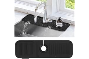 Gerrit Spüle Splash Guard Matte,Wasserhahn Spritzschutz Silikon abtropfmatte spüle für Küche Spritzfänger,Waschbecken Silikonmatte Bad Spülbecken Organizer