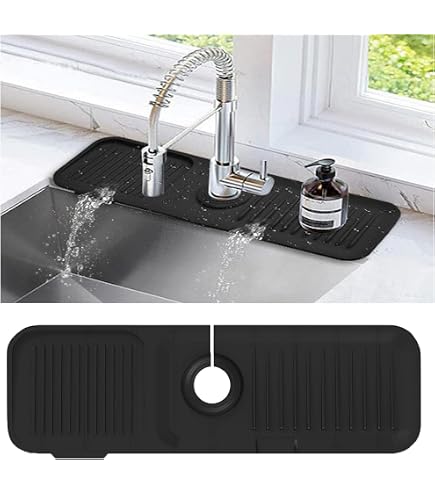 Wasserhahnmatte Aus Kieselgur 40x10 Cm - Saugstarker Spritzschutz Für Küchenspüle & Bad, Schnell Trocknend