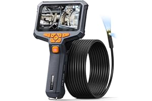 Teslong Endoscope Inspection Camera, Dual Lens Endoscope Camera with Light, 16.5FT Waterproof Flexible Borescope with Split Screen, Sewer Tube Scope, 3000mAh Battery (No SD Card)