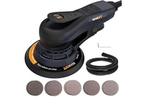 MAXXT Brushless 5.0mm Random Orbital Sander | 230V Multi-Function | Variable Speed | Electric Orbital Sander | with 10 Sanding Discs for Woodworking