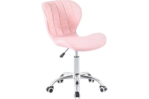Charles Jacobs Swivel Office Chair with Chrome Base Wheels and Adjustable Height in Pink