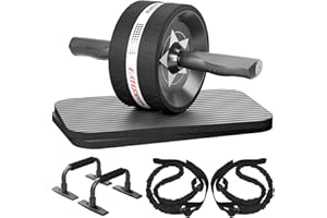 EnterSports Ab Rollers, Ab Trainer for Home with Two Knee Mats, Ab Wheel for Abdominal Muscle Training, Ab Exercise Wheels, Suitable for Beginners, Advanced and Professionals