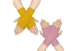 DOKPAV Gants Sans Doigts Demi Doigt Femme Gants Chauffants Extensible Gants Tricotés Gants Chauds d'Hiver pour Femmes,Hommes