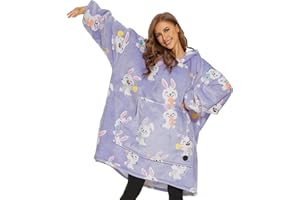 THREE POODLE Felpa Coperta Oversize con Cappuccio, Felpa Gigante Coperta Indossabile con Maniche, Coperta con Cappuccio Ultra Morbida e Calda, Cozy Hoodie Felpa Pile per Donna,Uomini e Bambini, Regalo