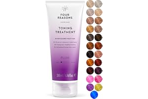 Four Reasons Color Mask - Plum - (27 Colors) Toning Treatment, Color Depositing Conditioner, Tone & Enhance Color-Treated Hair - Semi Permanent Hair Dye, Vegan and Cruelty-Free, 6.76 fl oz