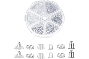 RUIBOW Earring Backs 5 Different Versions Earring Backs Safety Backs Soft Earring Back with Storage Box Earring Butterfly Backs Earring Stoppers Fits Straight Ear Studs or Fish Hook Earrings