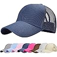 UMIPUBO Baseball Cap for Men Women Summer Breathable Hollow Open Mesh Unisex Ponytail Sports Trucker Caps Adjustable Outdoor Hats