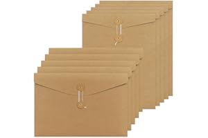 Skycase Carpeta de papel kraft A4 – Bolsa para documentos A4 de papel de estraza carpeta, sobres, bolsa de proyectos, bolsa con cordón A4, cadena de fuerza para archivos, organizador (horizontal y