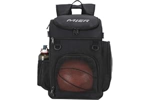 MIER Basketball Backpack Large Sports Bag for Men Women with Laptop Compartment, Soccer, Volleyball, Gym, Travel, 40L