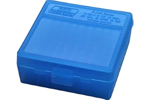MTM 100 Round Flip Top Ammo Box 38/357 Cal (klarblå)