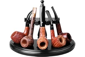 MUXIANG FA0034 - Supporto per pipa di tabacco in legno, realizzato a mano in legno massello nero