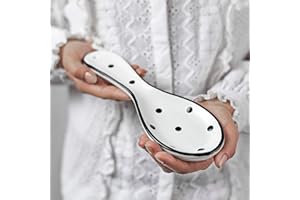 City to Cottage Repose-cuillère pour dessus de cuisinière, grand support de cuillère en céramique pour comptoir de cuisine, repose-ustensiles de cuisine pour comptoir, repose-cuillère fait à la main à