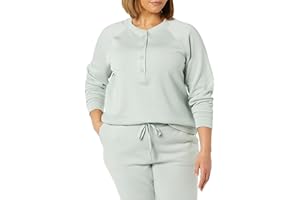 Amazon Aware Sudadera de forro polar y cuello Henley de manga larga (disponible en tallas grandes) Mujer