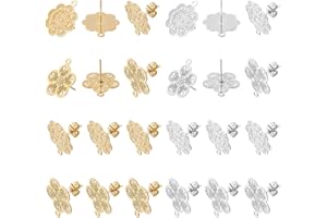 UNICRAFTALE Flower Post Orecchini A Perno Orecchini A Lobo Ipoallergenici con Anello in Metallo Orecchino per La Creazione di Gioielli