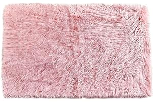 Gebiuhoo Tappeto in Peluche Rosa Tappeto in Velluto Super Morbido 60×90 cm Piccolo Tappeto Rettangolare Adatto per Camera da Letto Soggiorno Cuscino per Poltrona