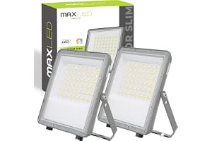 Maxled, Light is Led! 2x 50W LED Strålkastare Utomhus 3000K-4000K-6500K Flutljus 5000LM StrålkastareUtomhusskyltlampa IP65 Vattentät Strålkastare för Bakgård Trädgård Garage Idrottsplats Gård Fluter