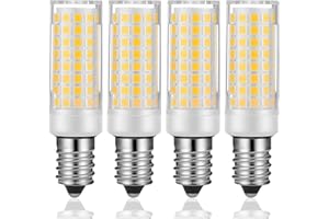 KUNKA E14 LED Glühbirne Sockel 5W-50W Halogen Glühbirne äquivalent - AC220V-240V für Kühlschrank, Dunstabzugshaube, Nähmaschine, Tischlampen, Hängelampen, Wandlampen, Deckenlampen (4Stück Warmweiss 3000k)