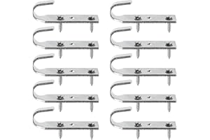 Crochet + 2 Vis | pour Fixation bâche Couverture Piscine Hors Sol Bois| INOX | Lot de 10 pièces - POOLCO