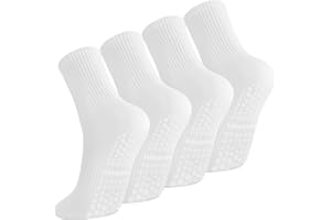 Zuimei 4 Pairs Pilates Socks Non Slip Grip Socks for Women - Yoga, Reformer, Barre, Ballet, Dance, Gym, Hospital Use 4-7