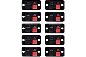 SHEEPPING 10 terminales para altavoces, 2 polos, color rojo y negro