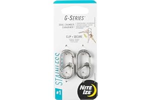 NIte Ize Unisex – dorośli G-Series DUAL Chamber Carabiner, srebrny, rozm. 2