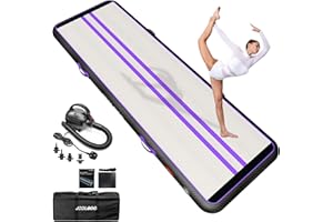 JOOLOOG Air Floor Mat 3M 4M 5M 6M Tapis de Gymnastique Gonflable avec Pompe Pratique et 10/20cm d'épaisseur Pistes d'acrobatie Piste Gonflable Air Mat pour Gymnaste Tumbling Yoga Taekwondo